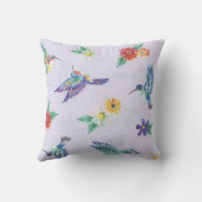 Graceful Hummingbirds Cushion (Back)