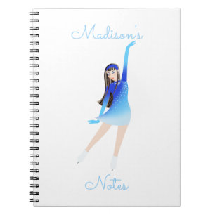 Graceful Ice Skater Spiral Photo Notebook