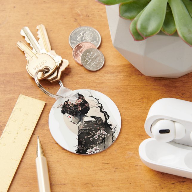 Graceful Japanese geisha - Key Ring (Desk)