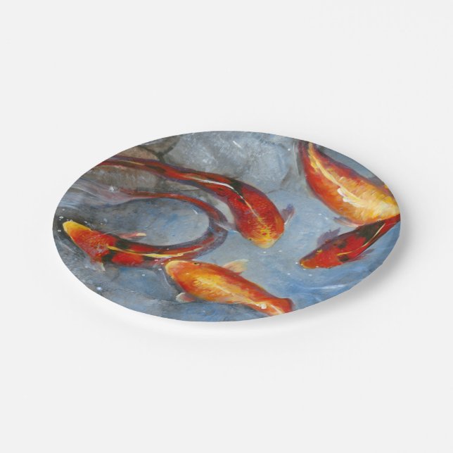 Graceful Koi I Paper Plate (Angled)