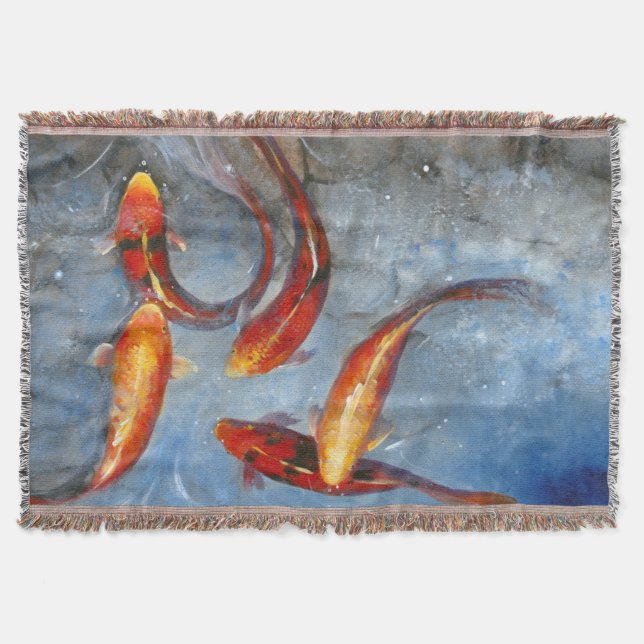 Graceful Koi I Throw Blanket (Front)
