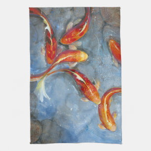 Graceful Koi II Tea Towel