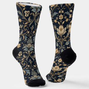 Graceful Luxury Floral Filigree Socks