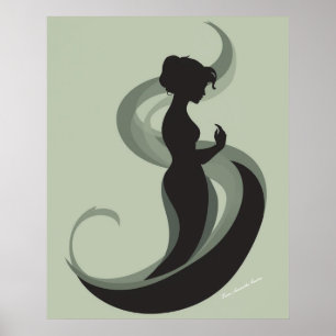 Graceful Minimalist Woman Silhouette – Modern Boho Poster