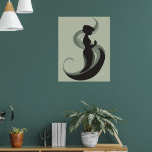 Graceful Minimalist Woman Silhouette – Modern Boho Poster