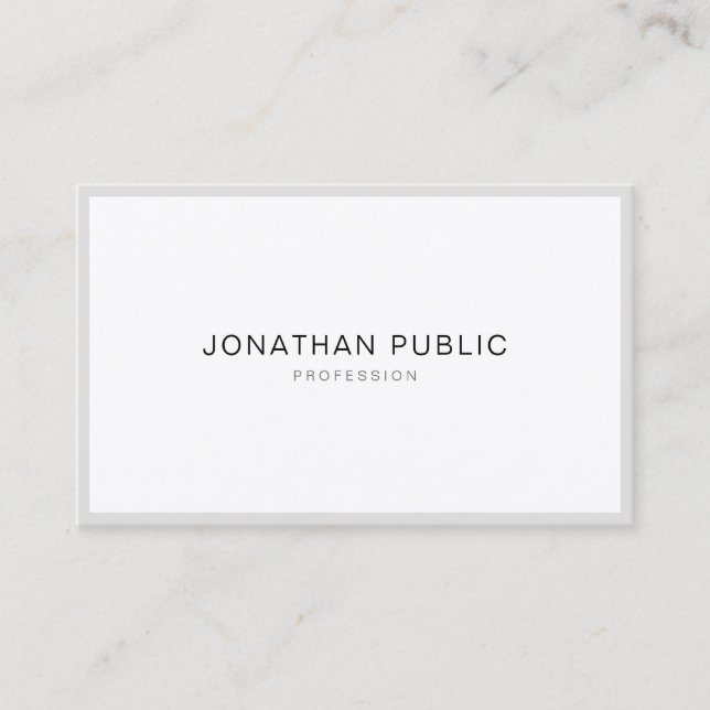 Graceful Modern Minimalistic Plain Clean Luxury Business Card (Front)