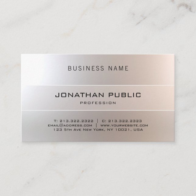 Graceful Modern Professional Elegant Glamourous Business Card (Front)