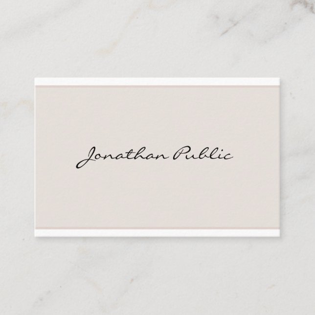 Graceful Modern Sleek Elegant Minimalist Top Plain Business Card (Front)