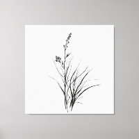 Graceful Monochrome Detailed Reeds Sketch Drawing