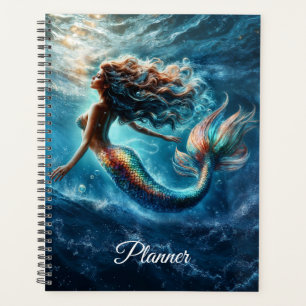 Graceful mythical sea dweller mermaid scene planner