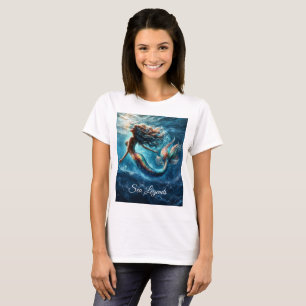 Graceful mythical sea dweller mermaid scene T-Shirt
