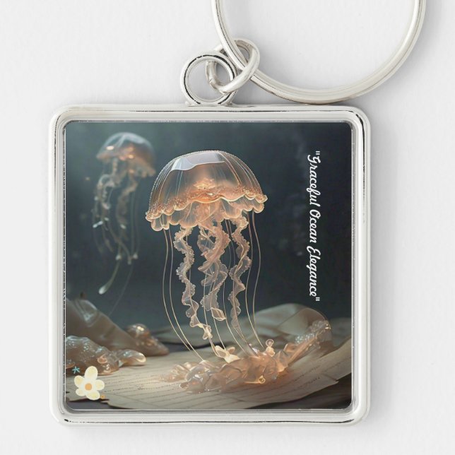 "Graceful Ocean Elegance" Key Ring (Front)