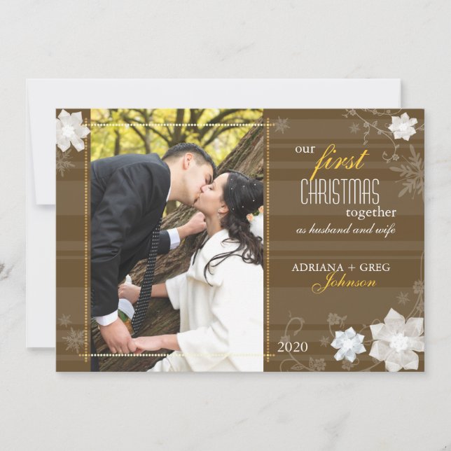 Graceful Our First Christmas Together Photo Holiday Card (Front)