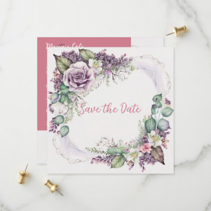 Graceful Painted Floral Save The Date