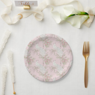 Graceful Peacock ornament Paper Plate