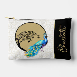 Graceful Peacock Personalised Accessory Pouch