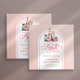 Graceful petals and prosecco chic blush gold guest book