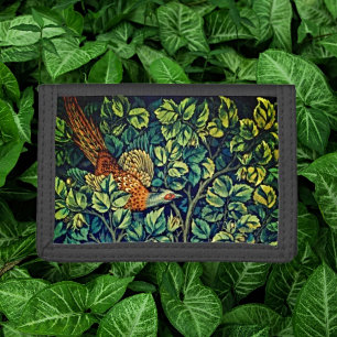 Graceful Pheasant by William Morris - Vintage  Trifold Wallet