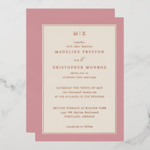 Graceful Pink Calligraphy Invitation