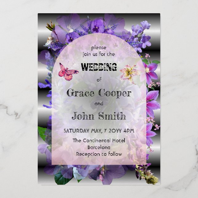 Graceful purple floral wedding  (Front)