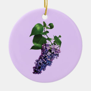Graceful Purple Lilacs Ceramic Tree Decoration