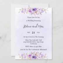 Graceful Purple Minimalist Floral Wedding