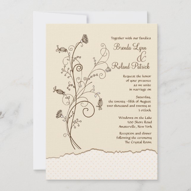 Graceful Queen Anne's Lace Invitation (Front)