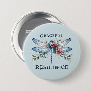 Graceful Resilience - Artistic Dragonfly 7.5 Cm Round Badge