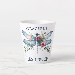 Graceful Resilience - Artistic Dragonfly Latte Mug