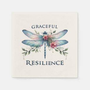 Graceful Resilience - Artistic Dragonfly Napkin