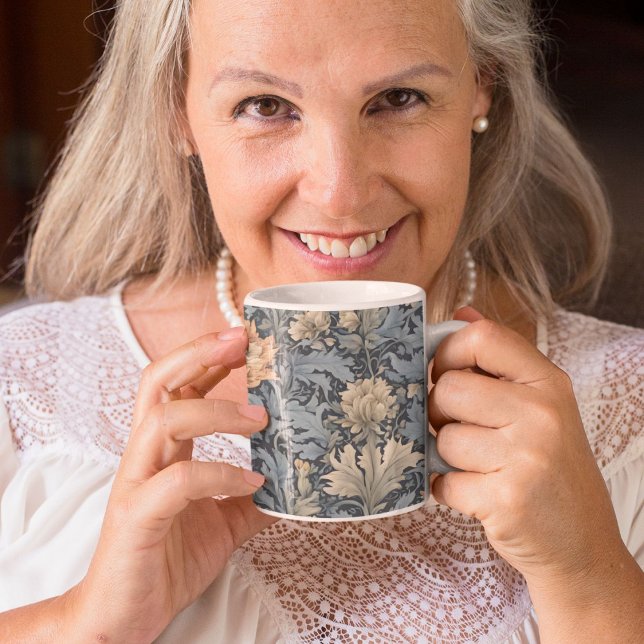 Graceful Retro Flowers Retirement Gifts for Mum Mug (Graceful Retro Flowers Retirement Gifts for Mom)