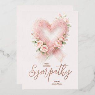 Graceful Rose Gold Ribbon Heart Sympathy AML26