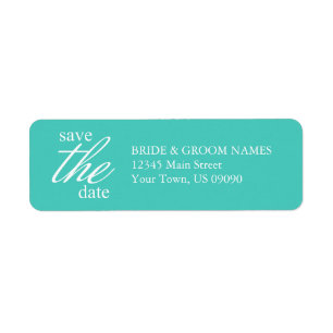 Graceful Save The Date Address Labels (Teal)