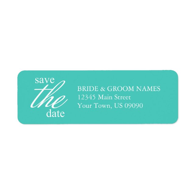 Graceful Save The Date Address Labels (Teal) (Front)