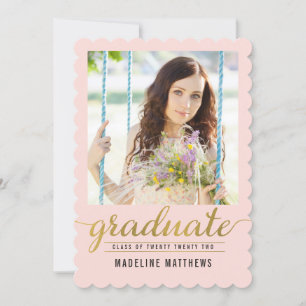 Graceful Script EDITABLE COLOR Graduation Card