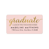 Graceful Script EDITABLE COLOR Graduation Label