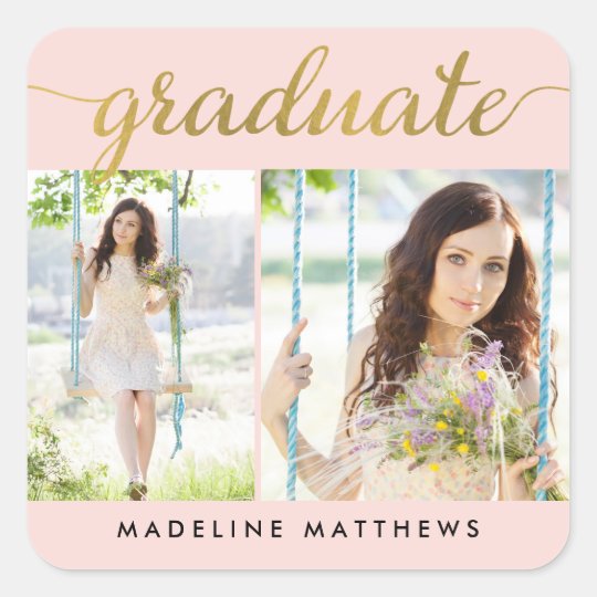 Graceful Script EDITABLE COLOR Graduation Stickers