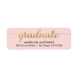 Graceful Script Graduation Return Address Label
