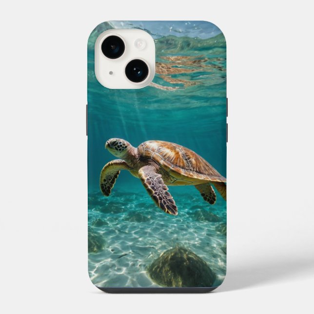 Graceful Sea Turtle iPhone Case (Back)