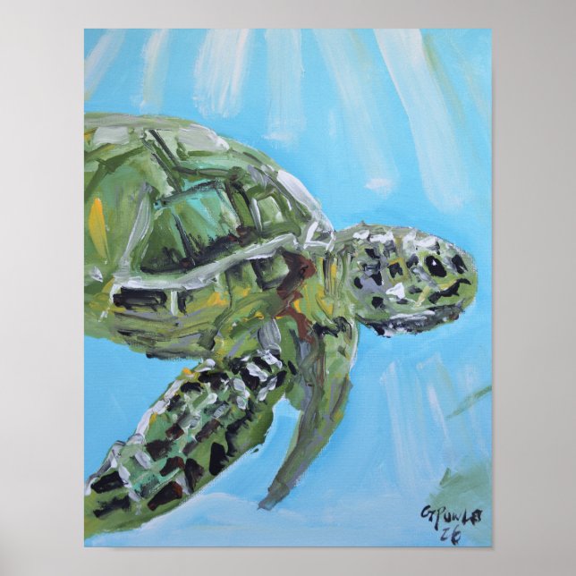 Graceful Sea Turtle Poster (Front)