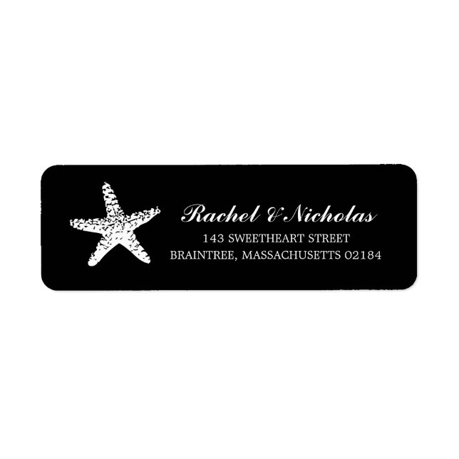 Graceful Starfish Black | Return Address (Front)