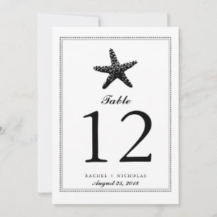 Graceful Starfish Black   Table Number