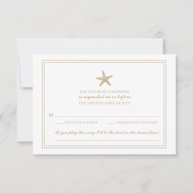 Graceful Starfish Golden Sand | Wedding RSVP (Front)