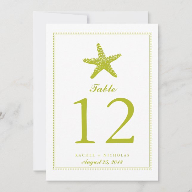 Graceful Starfish | Table Number (Front)