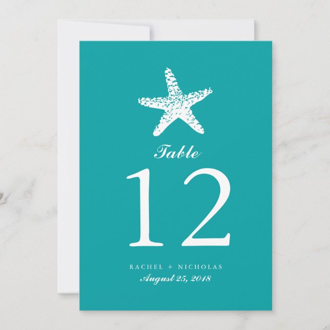 Graceful Starfish | Table Number (Front)