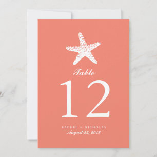 Graceful Starfish Table Number