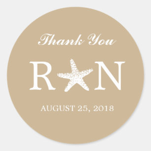 Graceful Starfish   Wedding Classic Round Sticker