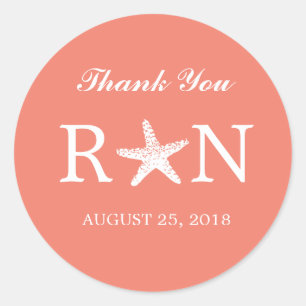 Graceful Starfish   Wedding Classic Round Sticker