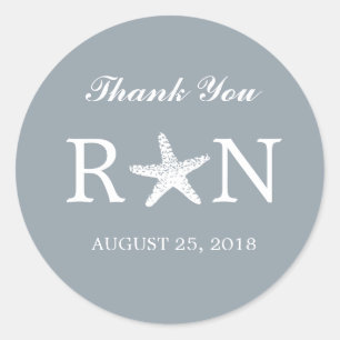 Graceful Starfish   Wedding Classic Round Sticker