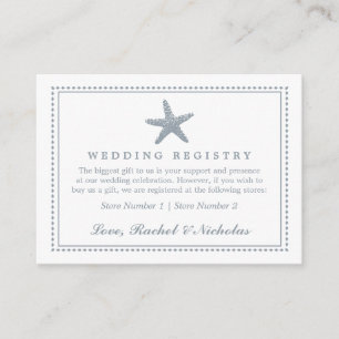 Graceful Starfish Wedding Gift Registry Enclosure Card